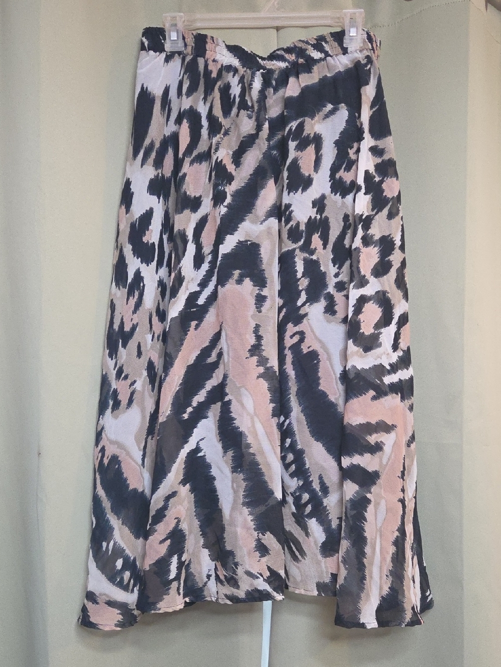 Live 4 Truth Animal-Print Midi Skirt - Black & Blush
